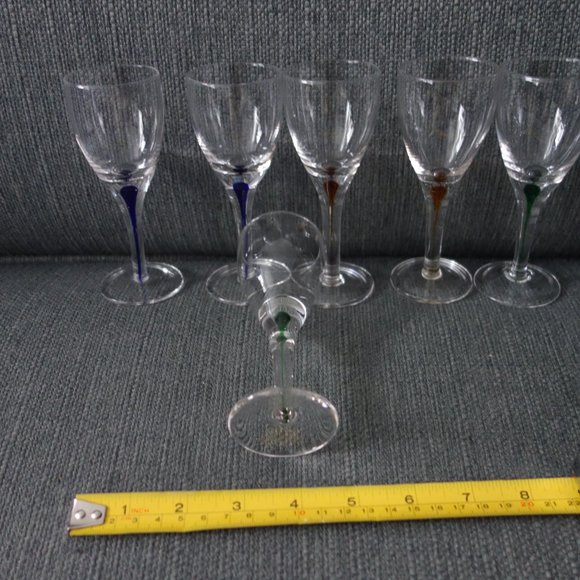 Mini Wine Glasses with Bleeding Color in the Stems - Picture 9 of 12